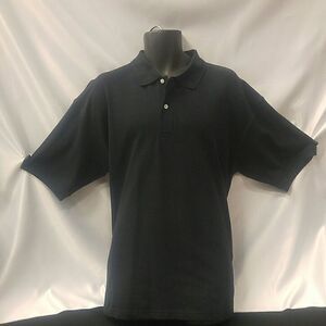 MEN'S HENRY SEGAL BLACK PIQUE POLO SHIRT XL